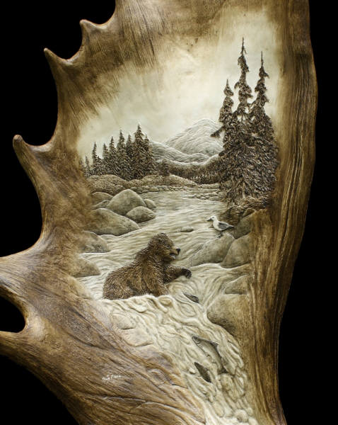 Moose Antler Carving