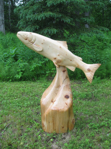 Spruce Salmon Carving